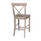 International Concepts X-Back Counter Height Stool, 24" Seat Height, Washed Gray Taupe S09-6132 - alternate 4